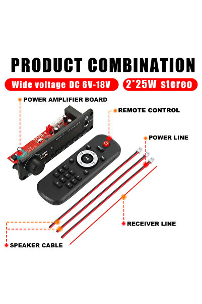 Choice 50W NEW 200W Amplifier Bluetooth DIY MP3 WAV Decoder Board DC 12V 100W...