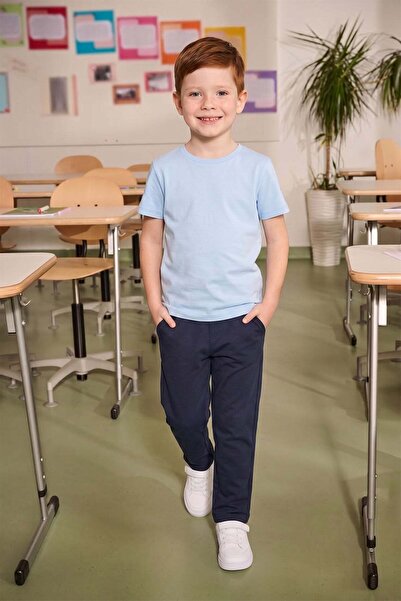 Fulla Moda Unisex dečije pantalone od češljanog pamučnog materijala sa vezani...