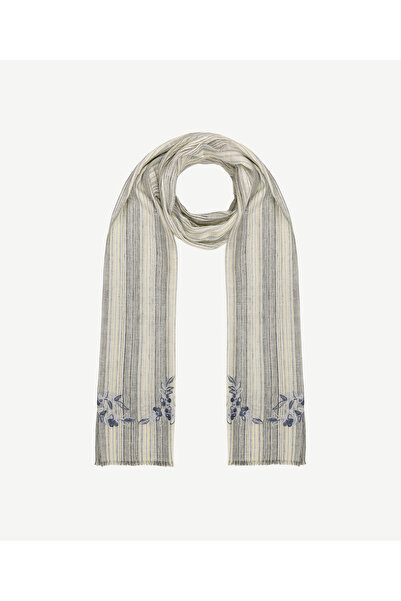 Yargıcı Embroidery Detailed Striped Shawl