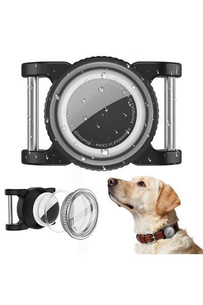 Choice3 black GITFOS Air Tag Dog Collar Holder Case for Airtag Waterproof Pro...