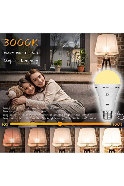 Choice 1PCS Warm light USB LED Bulb E27 Rechargeable Smart Battery Touch Cont...