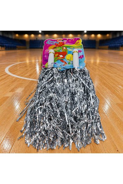 decotoys Pompoane majorete argintiu 5 seturi