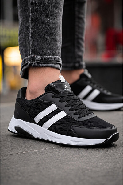 PRO JACK Black and White Men's Daily Sneaker Sports Shoes