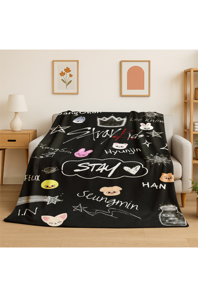 choice2 75x90cm 1 Kpop Stray Kids Music Star Flannel Blanket Soft Warm Throw ...