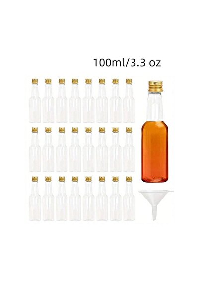 Choice 100ml with Gold Cap 30pcs, 25/50/100/150mlMini Liquor Bottles, Reusabl...