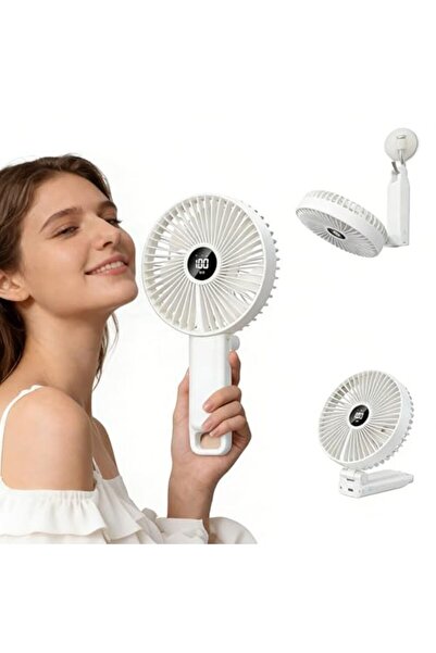 Choice 3600mAh White XIAOTREE Portable Handheld Rechargeable Fan LED Digital ...
