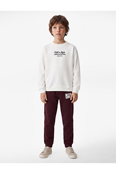Koton Cotton Long Sleeve Crew Neck Printed Sweatshirt