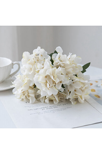 Choice WHITE Artificial Flowers Silk Hydrangea Vase for Home Decoration Acces...