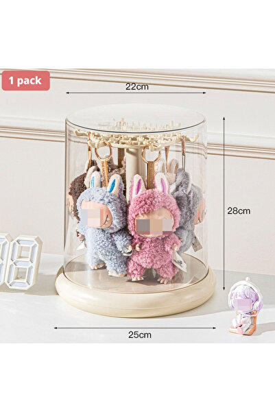 Choice white-1 pack 1pc Rotating Display Case Transparent Stackable Dustproof...