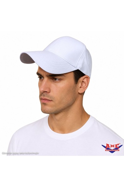 AXE SPORTSWEAR Unisex White Micro Fabric Sports Baseball Cap Hat with Adjusta...
