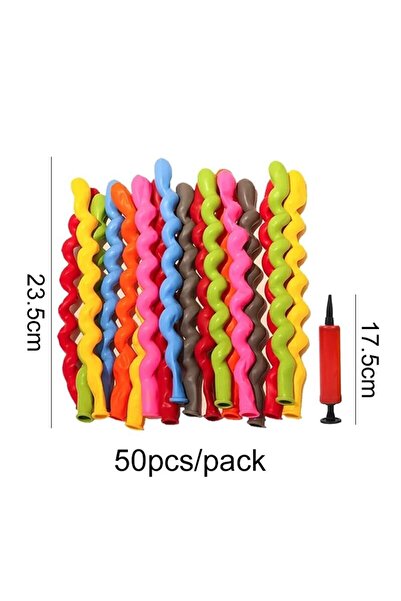 Choice Other 50lx 1dqt 100pcs Balloon Long Strip Spiral Style Color Latex Gat...