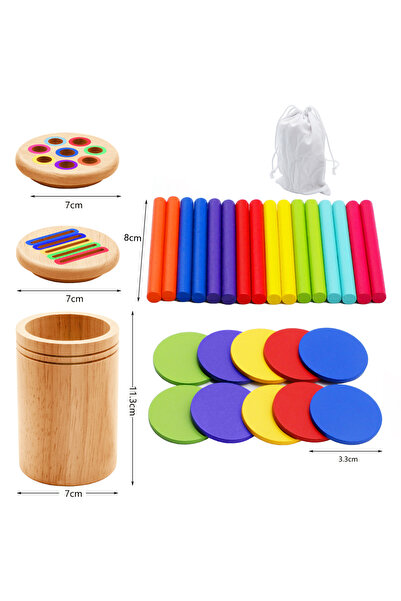 Choice A Wooden Matching Toys Montessori Color Matching Sorting Stick Balance...