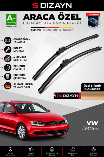 S Dizayn S-Dizayn VW Jetta Ön Cam Silecek Seti 2010-2019 Premium Araca Özel 6...
