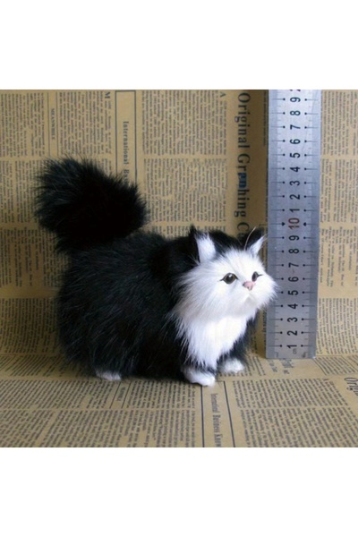 Choice B Cute Simulation Cat Plush Toys Soft Stuffed Kitten Model Fake Cat Re...