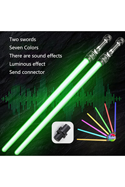 choice2 2PCS Colorful Glowing Sword Toys Laser Sword Lightsaber Red and Blue ...