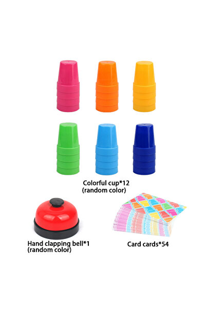 Choice Quick Cups 54 Cards, 12 Cups, 1 Bell Game Set, Puzzle Competition, Sta...