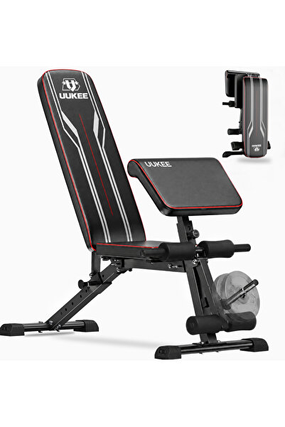 UUKEE 3-in-1 Adjustable & Foldable Weight Bench Leg Extension & Preacher Curl...