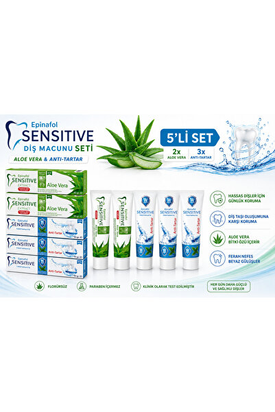 Epinafol Sensitive Diş Macunu 5’li Aloe Vera Anti-tartar