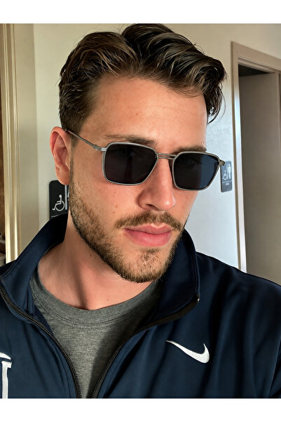 PİYESBOUTİQUE Oslo Metal Stainless Men's Uv400 Protected Framed Square New Se...