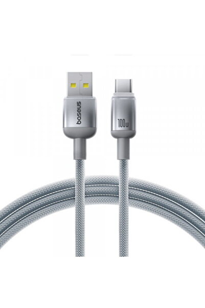 Baseus Cablu Date si Incarcare USB-A - USB-C Discolor, 100W, 2m, Argintiu E04...