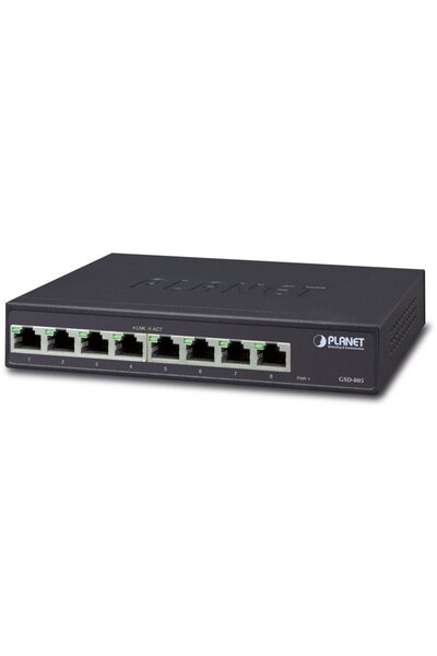 Planet Switch GSD-805, 8 porturi Gigabit, Neadministrat, Carcasa metalica