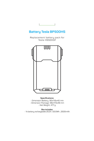 TESLA Baterie acumulator BP500HS, 25.9V, 2500mAh, compatibila HS500GF