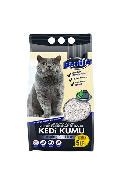 Genel Markalar Bentonit Kedi Kumu - Bonisa - Active Carbon - 5 Lt