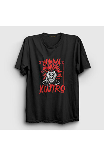 Presmono Unisex Black Yujiro Hanma Anime Baki T-shirt416107tt
