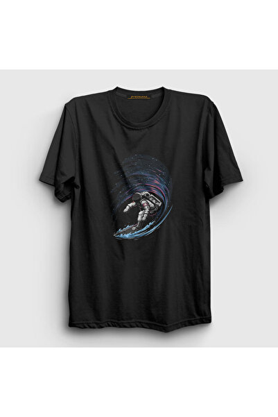 Presmono Unisex Black Surfer Astronaut Space Astronaut T-Shirt 283973Tt