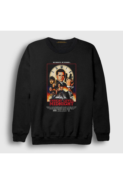 Presmono Unisex crna serija "Nivo pretnje" The Office dukserica 346418tt