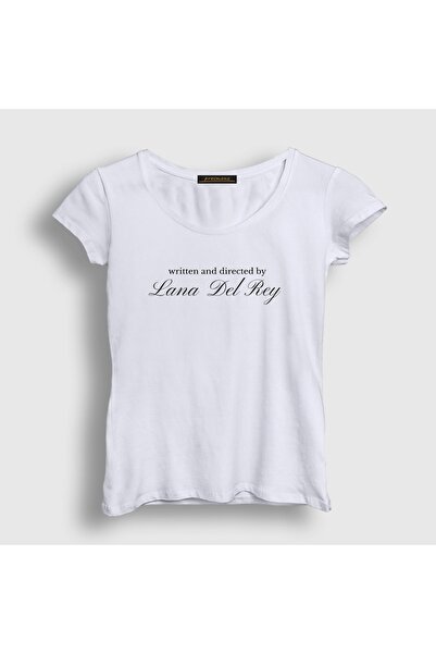 Presmono Women's White Written and Directed by Lana Del Rey T-Shirt 620987Tt
