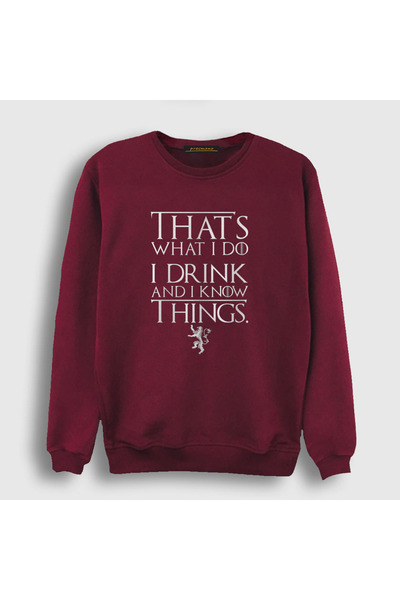 Presmono Unisex Claret Red Drink Game Of Thrones Sweatshirt191958tt