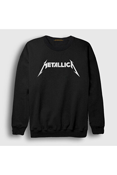 Presmono Unisex Black Logo Metallica Sweatshirt 67317tt