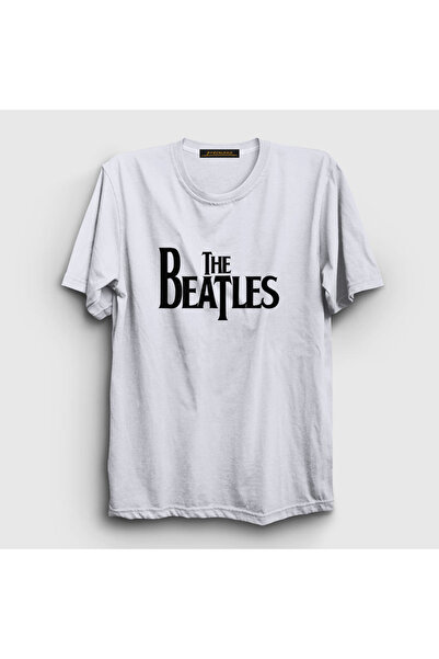 Presmono Unisex beli logo The Beatles T-shirt 114550tt