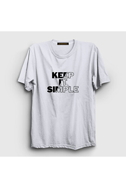 Presmono Unisex bela Keep It Simple T-shirt 509953tt