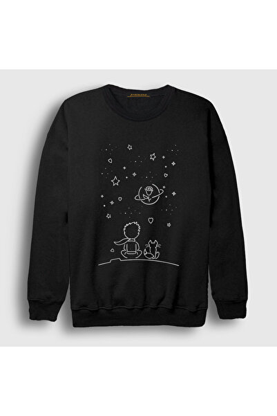 Presmono Unisex Black Night Le Petit Prince Little Prince Sweatshirt 568198Tt