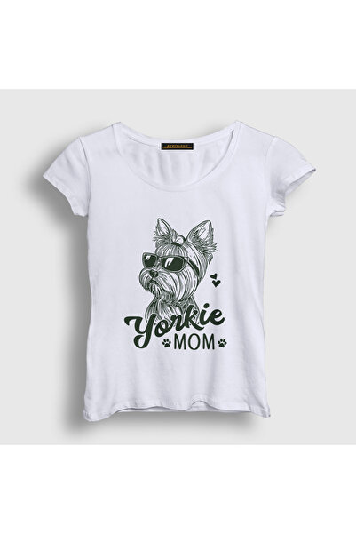Presmono Γυναικείο λευκό μπλουζάκι Yorkie Mom Mama Yorkshire Terrier Mother 5...