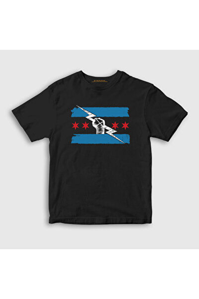 Presmono Unisex Kids Black cm Punk Logo V2 Wwe T-Shirt 452049Tt