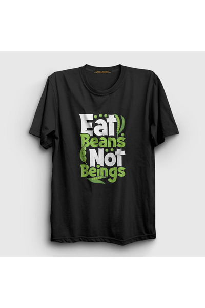 Presmono Unisex crni pasulj Veganski Vegetarijanski Vegetarijanski T-shirt 54...