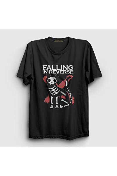 Presmono Unisex Black X Ray Cat Falling in Reverse T-Shirt 505073Tt