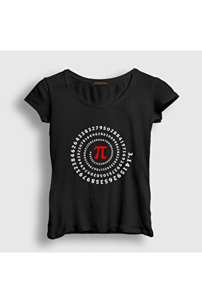 Presmono Women's Black Spiral Pi Count Gift Math T-Shirt 569558Tt