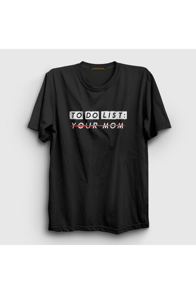 Presmono Black Unisex To Do List T-Shirt - 432943 tt