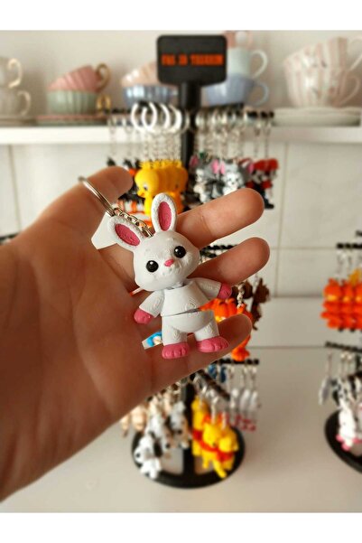Bunny 3D Hareketli Anahtarlık 6 cm Boy