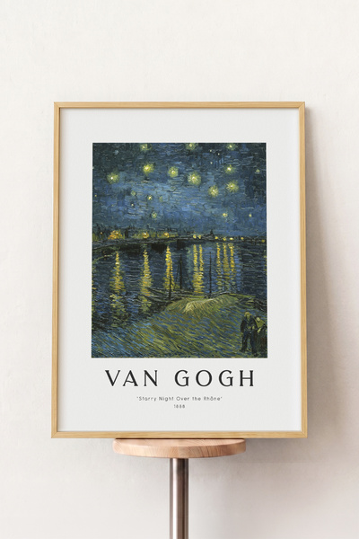 Pena Tablo Vincent Van Gogh - Starry Night over the Rhone Ahşap Çerçeveli Tab...