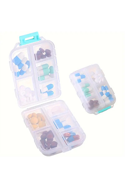 Choice16 1 PC White Pocket Portable Pill Storage Box, 10 Compartments Travel ...