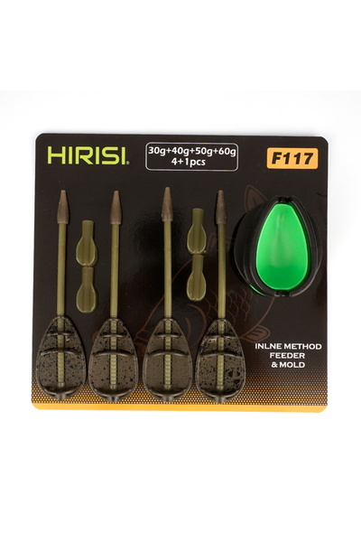 HIRISI F117 Carp Fishing Method Feeder & Mould Set Bait Cage Basket Anti-Bait...