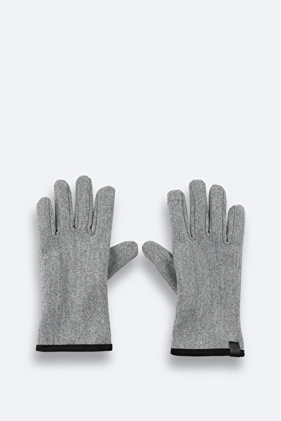 Avva Men's Gray Plain Cashmere Gloves A52Y9700