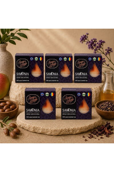 Savonia Set 5 buc - Sapun Mango si Argan,
