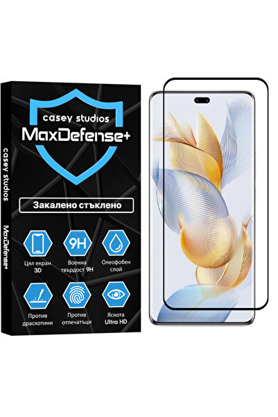 Casey Studios Honor 90 Pro Стъклен протектор, 3D пълно покритие, Ultra HD, ус...