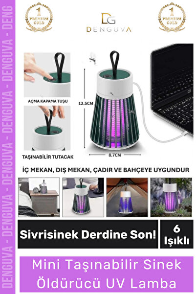 Denguva #HaşereÖldürücü Mini Taşınabilir Sinek UV Işık USB Sessiz Kamp Bahçe ...